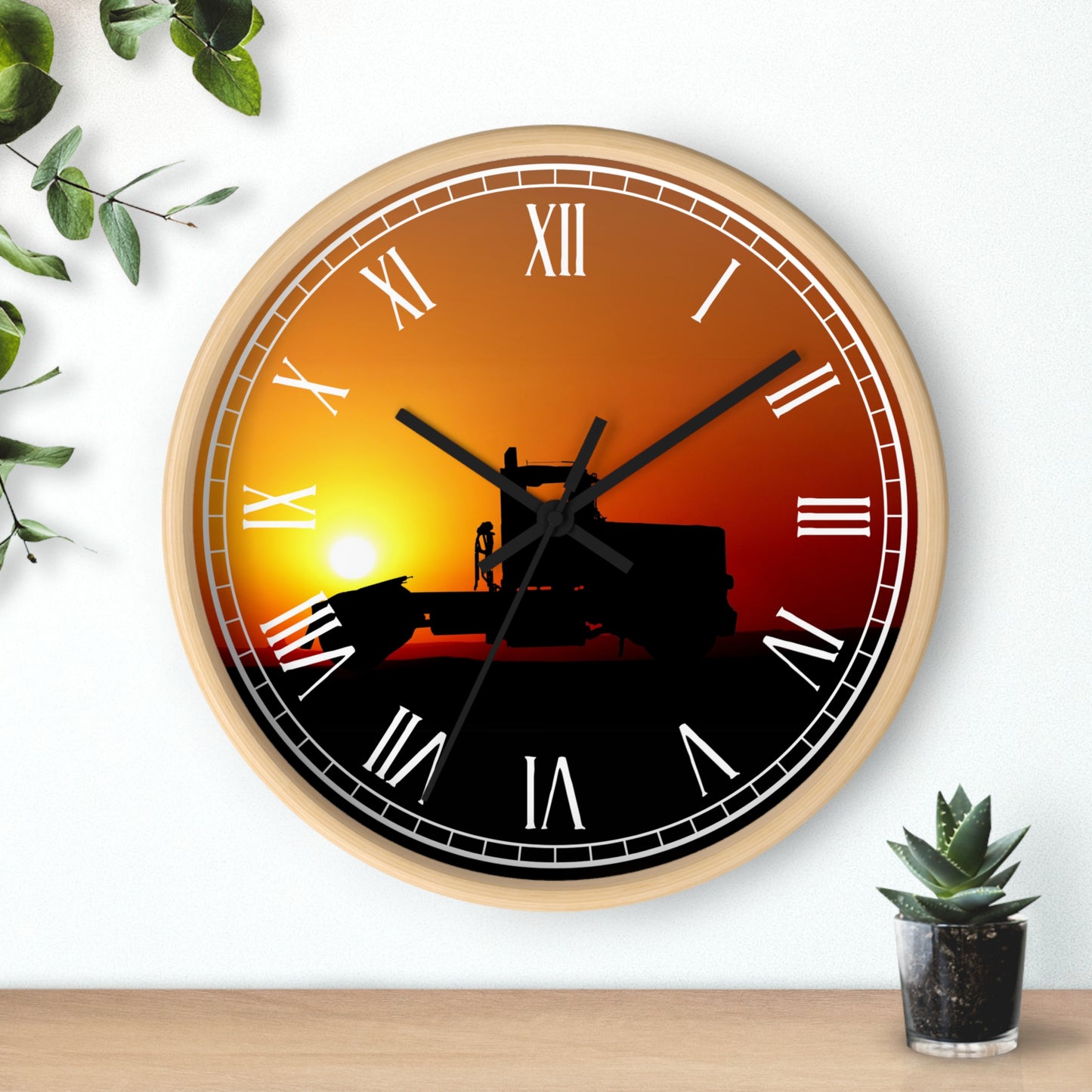 Sunset Dozer Wall Clock