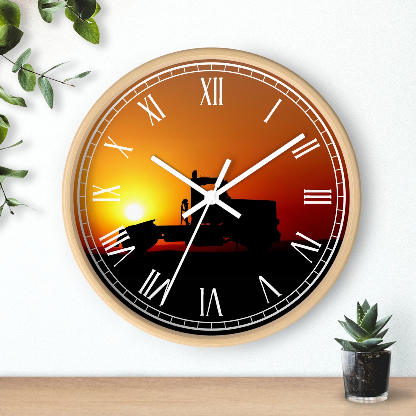 Sunset Dozer Wall Clock