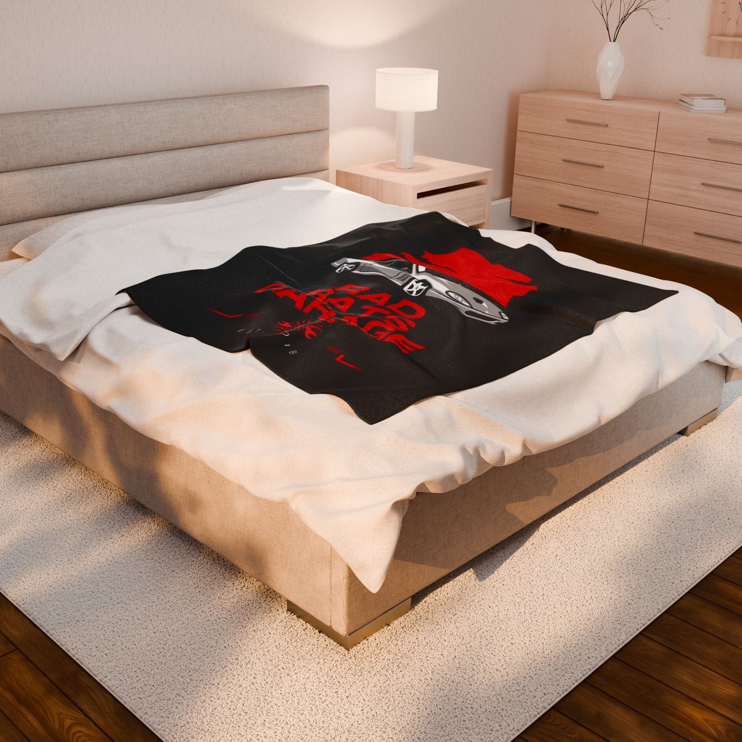 Rad Rats Garage Speed Sunset Plush Blanket