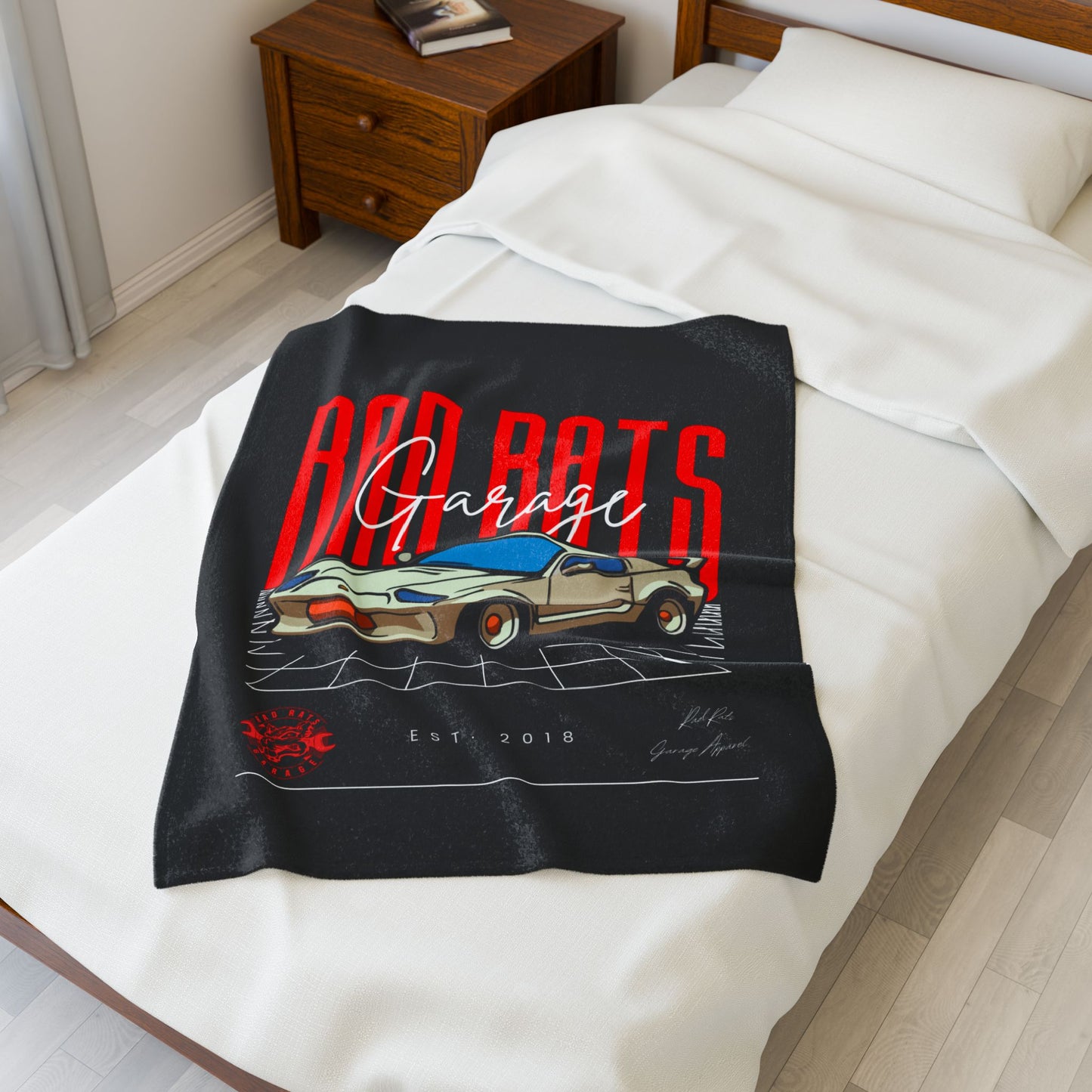 Rad Rats Garage Retro Racer Plush Blanket