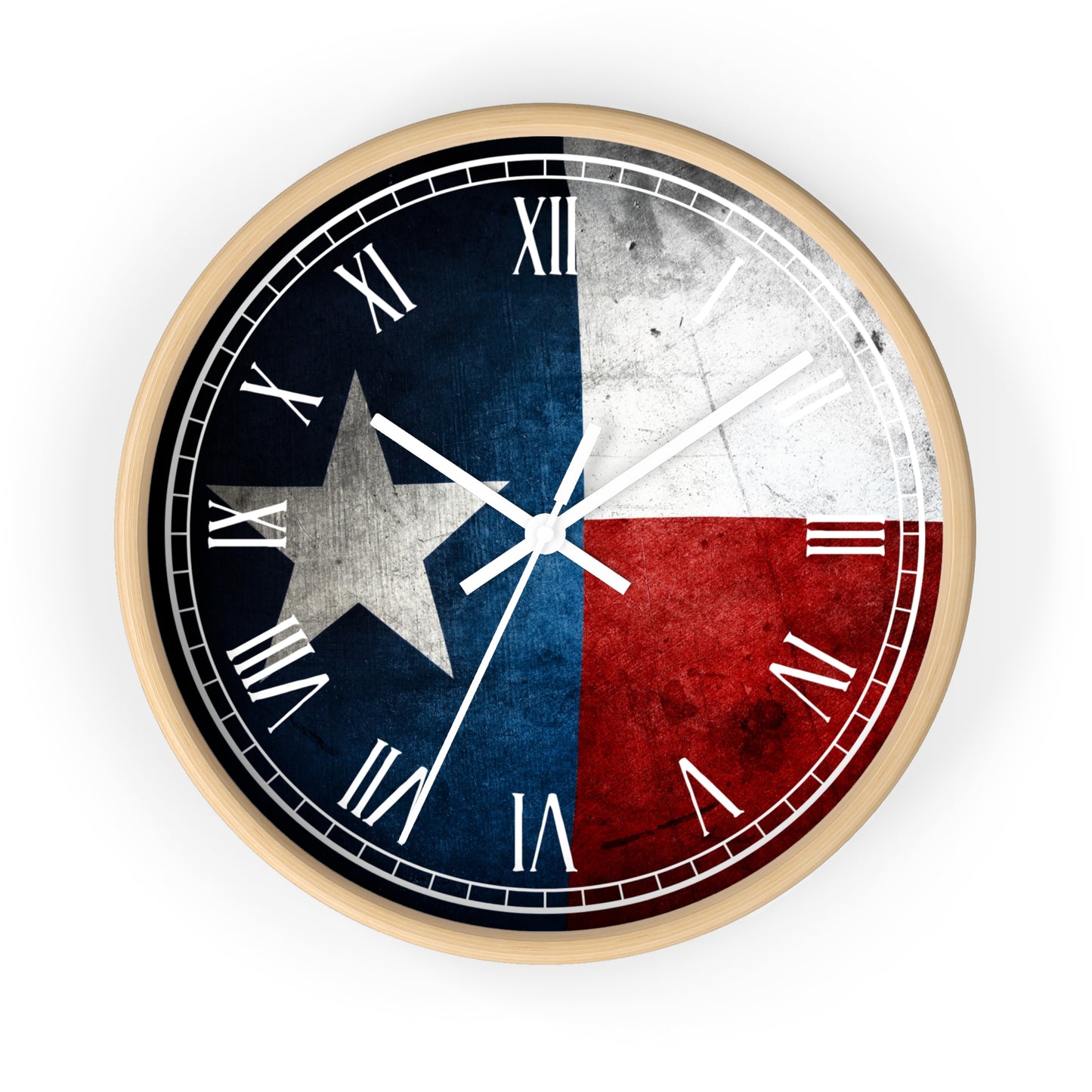 Lone Star State Wall Clock – Texas Flag Design