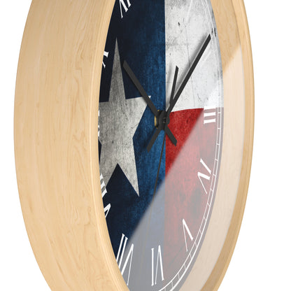 Lone Star State Wall Clock – Texas Flag Design