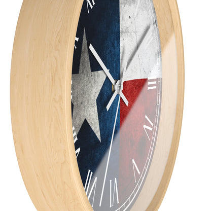 Lone Star State Wall Clock – Texas Flag Design
