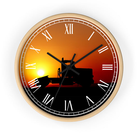 Sunset Dozer Wall Clock