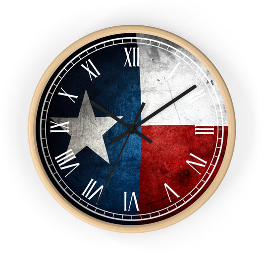 Lone Star State Wall Clock – Texas Flag Design