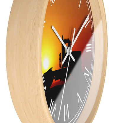 Sunset Dozer Wall Clock