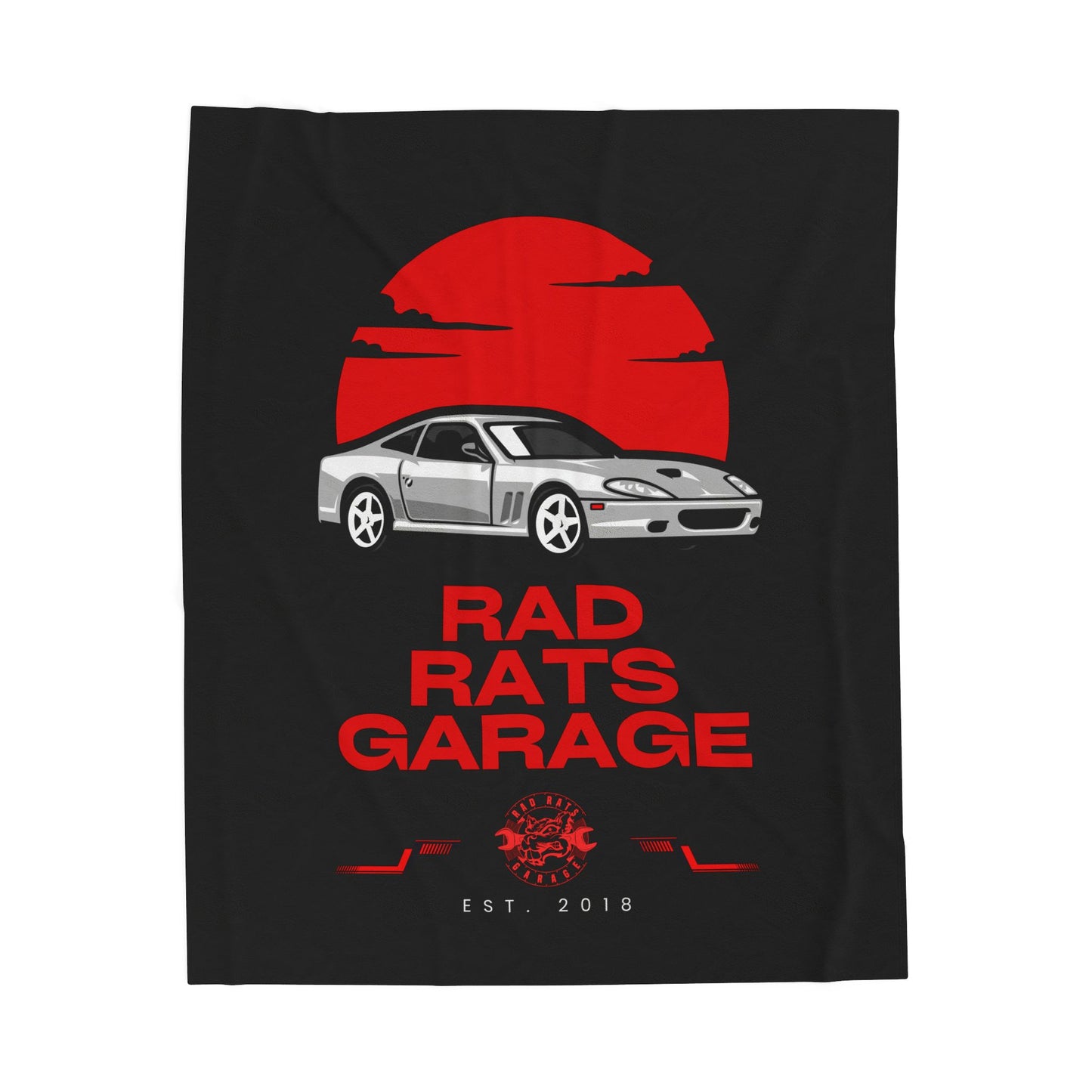Rad Rats Garage Speed Sunset Plush Blanket