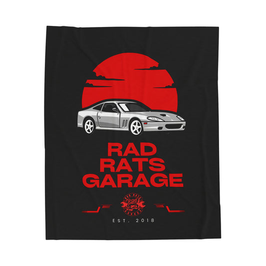 Rad Rats Garage Speed Sunset Plush Blanket